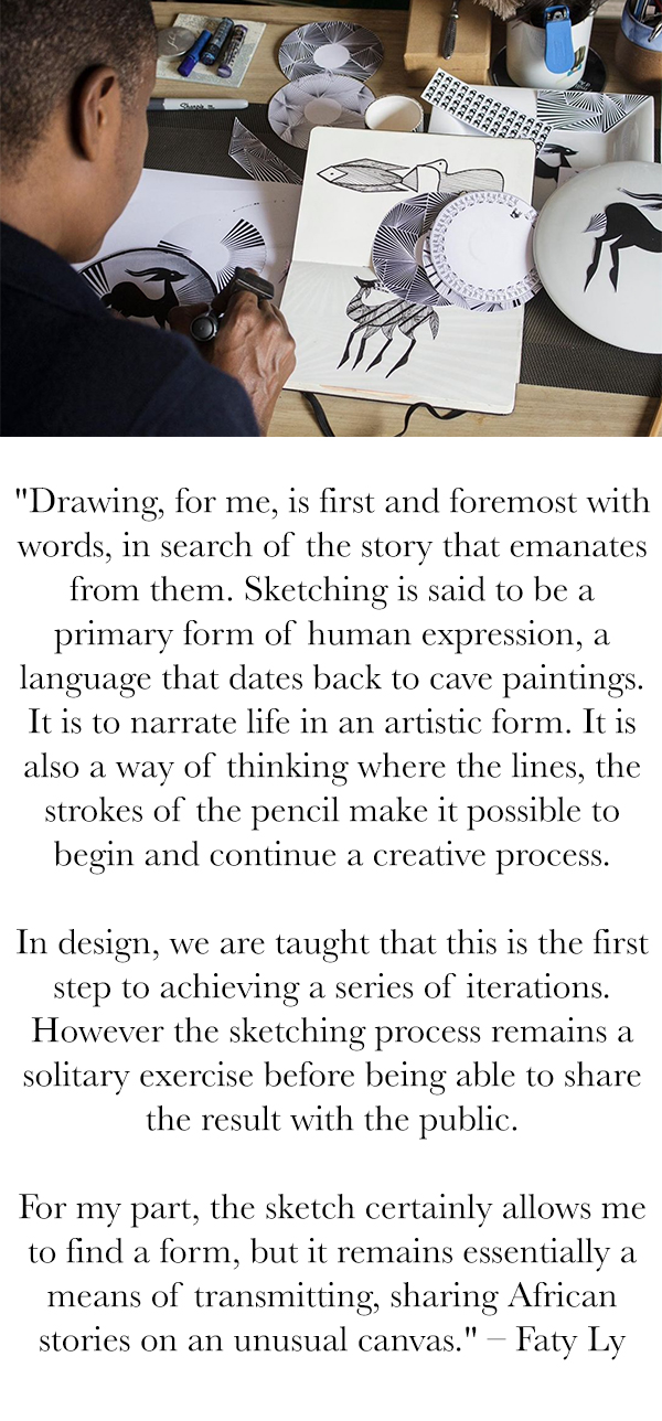 Faty Ly working in her studio.