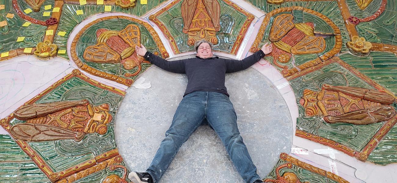 The Riparian Edge North public art in process by Diana Kersey