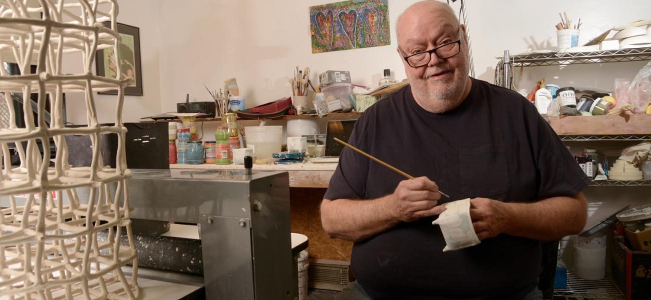 Jerry Bennett in his studio, Philadelphia, Pennsylvania, 2018.