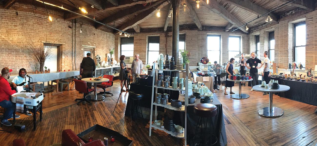 Brooklyn Pottery Invitational, Old American Can Factory, Brooklyn, September 2, 2017. Photograph by Lois Aronow.