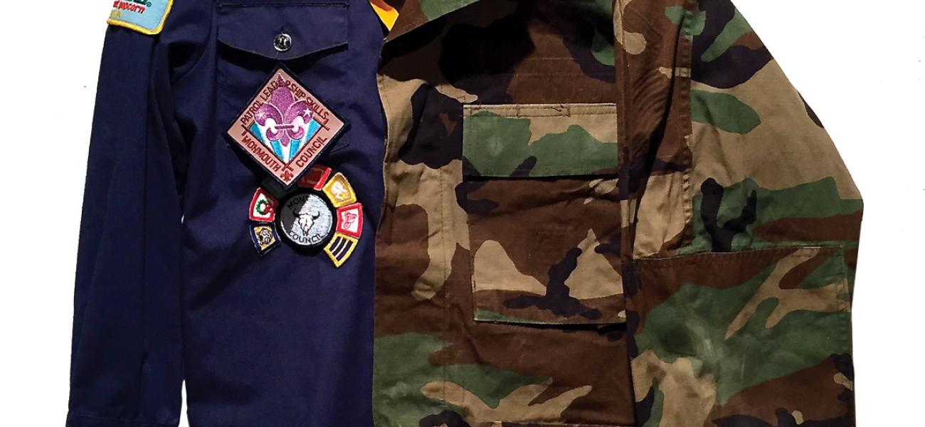 Daniel Donovan. A Family Tradition, 2016. Sewn Fabric, found and earned objects. 32 x 24 in.