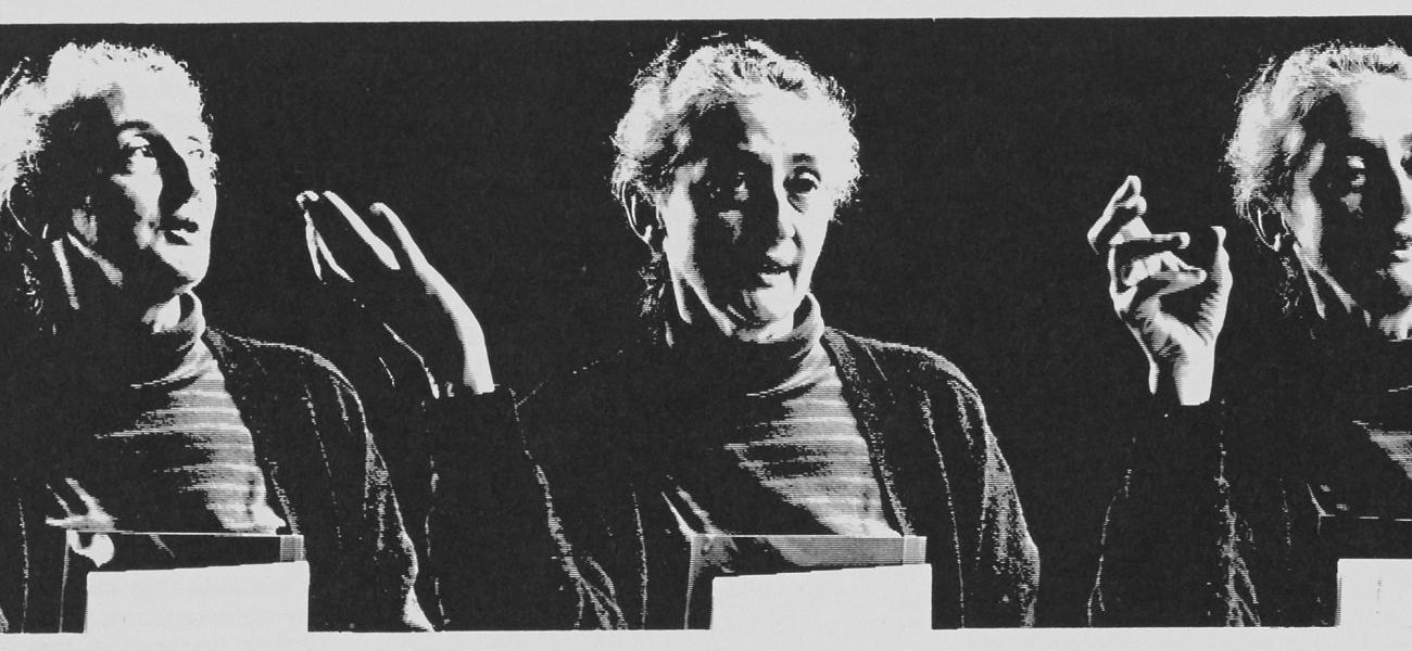 Karen Karnes photographed by Robert F. George; from Studio Potter, Vol. 6, No. 1, 1977.