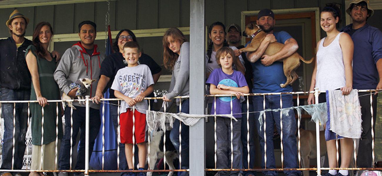 2017 LDFA artists and their families at Kyrie Holler in Wisconsin. Ash Kyrie on far left, Yvette Pino fourth from left. All photographs by Star, 2017.
