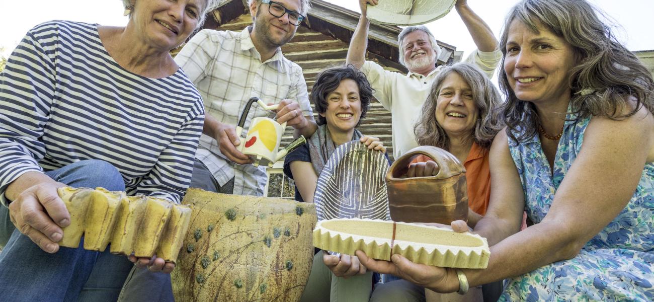 St. Croix Valley Pottery Tour  Jan McKeachie Johnston, Mike Helke, Naomi Dalglish, Randy Johnston, Linda Christianson, and Lisa Buck. 