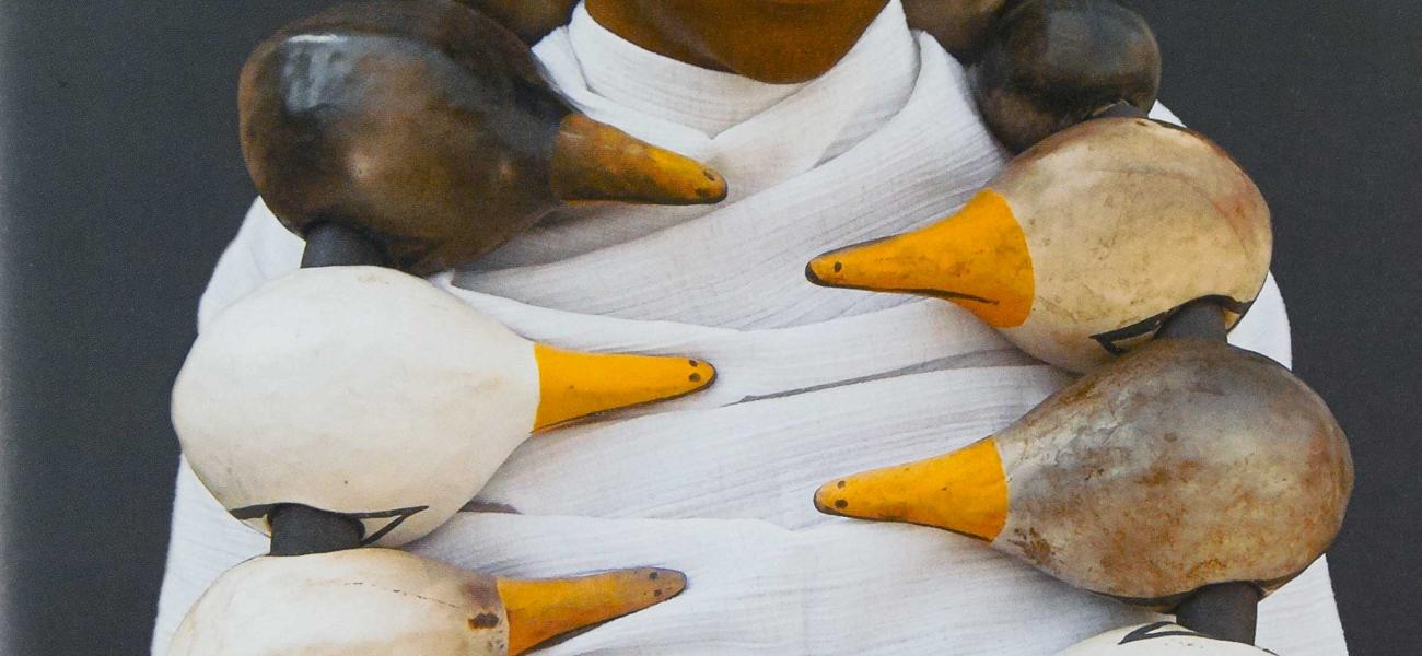 Artwork by Sharif Bey. The Birds, 2007. Earthenware, mixed-media, 26 x 26 x 6 in.