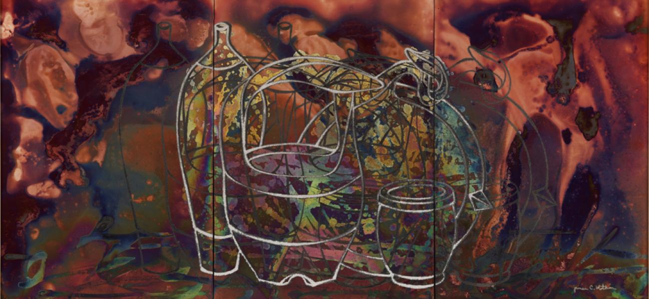 James C. Watkins. Reflections Series, 2013. Multi-fired porcelain substrate tile, 12 x 24 in. Photograph by Denny Mingus.