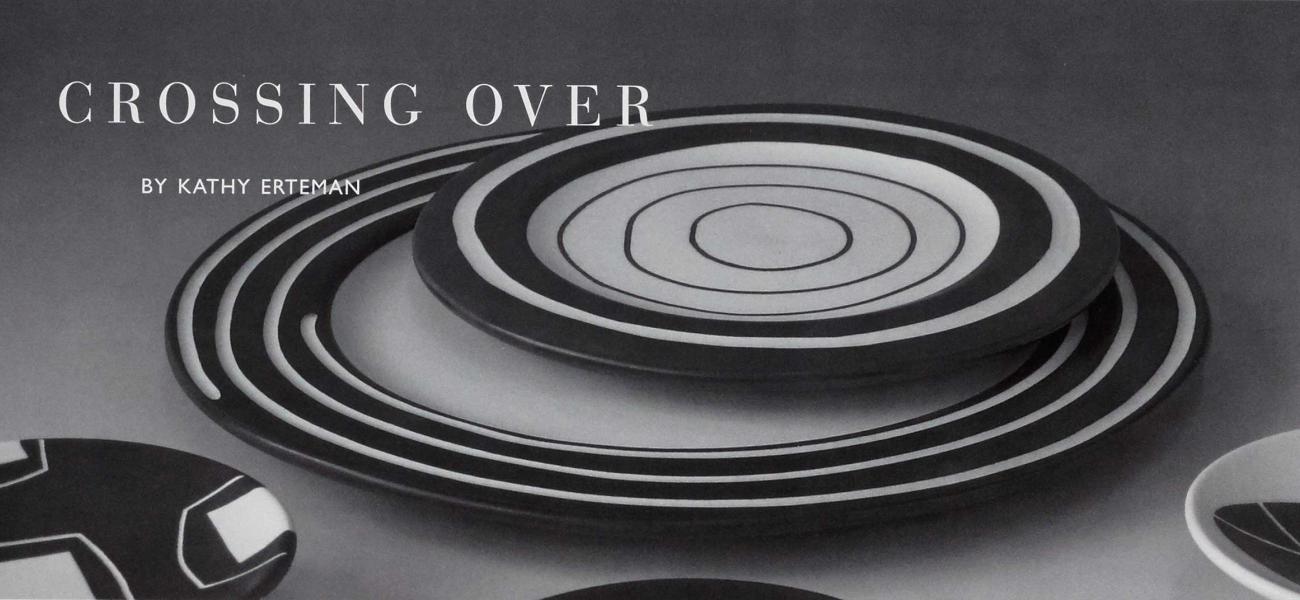 Black and white carved tableware. 1996.