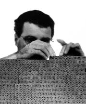 Jacques Kaufmann, working on Tectonique, exhibited in Dunkerque Contemporary Art Museum, France, 1996.