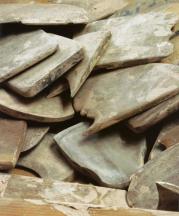 Detail of the Park Guell mosaics by Antoni Gaudi and Josep Maria Jujol i Gilbert, built 1900-1914.
