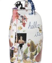 Dustin Yager. Untitled (hello, its me), 2016. Porcelain, decals, gold luster. 12 x 6 x 22.5 in. Photograph by Peter Lee.