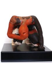 Olgu Sümengen Berker. ’10.4’ 2015. Colored chammotte clay, fired to 1120 C., 14 x 16 x 11 in. Photo by artist. 