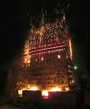 Unveiling (removal of insulating fiber) of Nina Hole sculpture at the Cary Arts Center, Cary, North Carolina, 2012. 