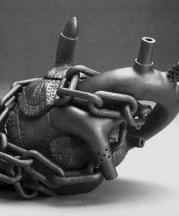 Heart Teapot: Hostage/Metamorphosis IV, 2006, from the Yixing Series. Stoneware, lustre. 7x12x6m. Collection of the Holter Museum of Art, Helena, MT