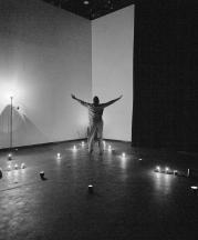 Project Cup. Movement Workshop, Oscar performs an interpretation of making Cuban coffee. Photograph by T. Maxwell Wagner