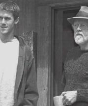 Potters Ryan Strobel and Dick Cooter at Guillermo Cuellar's studio. 