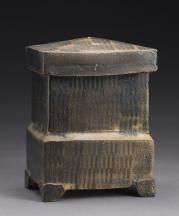 Michael Simon, Black Box. Thrown and altered, cone 10, salt-glazed. Photo by Al Karvey.