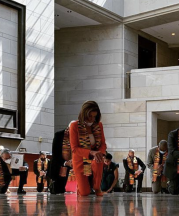 Members of Congress kneel for 8 minutes and 42 seconds in protest of police brutality, Washington, D.C. (June 8, 2020). Photo: Office of Congressman Colin Allred