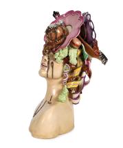 Jessica Stoller. Untitled (Slip), 2016. Porcelain, glaze, china paint, lustre, 12 x 10.5 x 7 in. Photo courtesy of the artist and P.P.O.W Gallery, NYC.